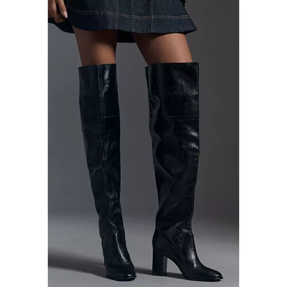 Schutz Terrance Over-The-Knee Block Boots Black 5B